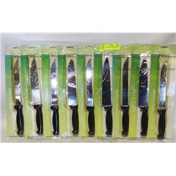 LOT OF 9 NEW KITCHEN KNIVES