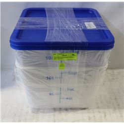 12QT WHITE INGREDIENT BINS & LIDS - LOT OF 2