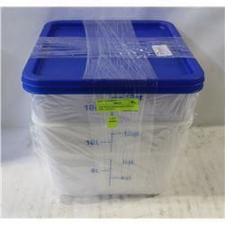 12QT WHITE INGREDIENT BINS & LIDS - LOT OF 2