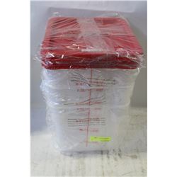 8QT WHITE INGREDIENT BINS & LIDS - LOT OF 3