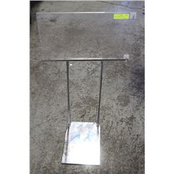 CHROME SIGNAGE STANDS, ADJUSTABLE HEIGHT