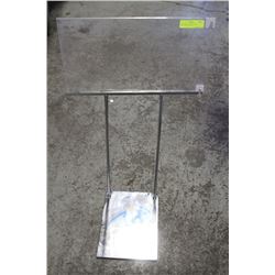 CHROME SIGNAGE STANDS, ADJUSTABLE HEIGHT