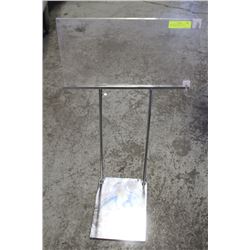 CHROME SIGNAGE STANDS, ADJUSTABLE HEIGHT