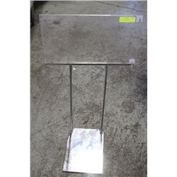 CHROME SIGNAGE STANDS, ADJUSTABLE HEIGHT