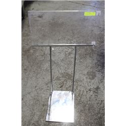 CHROME SIGNAGE STANDS, ADJUSTABLE HEIGHT