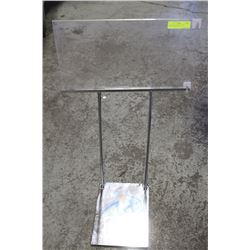 CHROME SIGNAGE STANDS, ADJUSTABLE HEIGHT