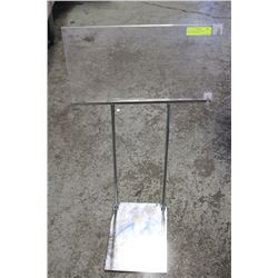 CHROME SIGNAGE STANDS, ADJUSTABLE HEIGHT