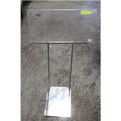 CHROME SIGNAGE STANDS, ADJUSTABLE HEIGHT