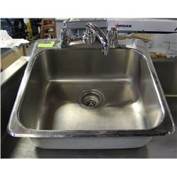 STAINLESS STEEL SINK WITH TAPS 20"X21"