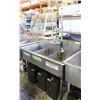 Image 1 : 3-WELL COMMERCIAL S/S SINK W/ PRE-RINSE