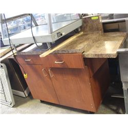 WOODEN CUSTOMER SERVICE CABINET/PREP AREA