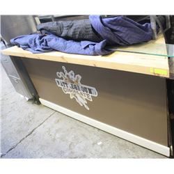 TRAPEZOIDAL WOODEN PINE COUNTER-TOP W/  LED STRIP