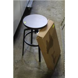2 NEW ROUND WOODEN STOOLS