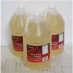 GROUP OF 3 JUGS OF WHITE WINE VINEGAR