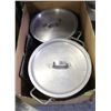 Image 1 : 2 ALUMINUM STOCK POTS W/ LIDS & S/S INSERT LID