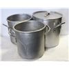 Image 1 : 3 ALUMINUM STOCK POTS W/ 1 LID