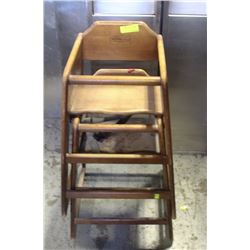 GROUP OF 2 COMMERCIAL WOODEN HIGH CHAIRS