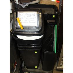 MISC LOT OF RECYCLE & GARBAGE BINS, HALF SIZE
