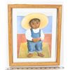Image 1 : DIEGO RIVERA FRAMED REPLICA PICTURE OF A BOY.
