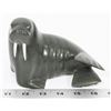 Image 1 : HANDCARVED INUIT SOAPSTONE FIGURINE  WALRUS