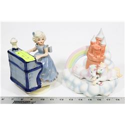 UNICORN AND GIRL PLAYING PIANO MUSIC BOXES