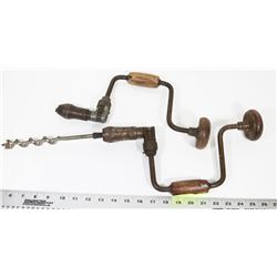 ANTIQUE HAND DRILL WITH EXTRA HANDLE