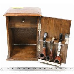 VINTAGE HANDMADE PIPE/TOBACCO STORAGE BOX.