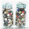 Image 1 : 2 PERFECT SEAL JARS FILLED WITH OLD BUTTONS.