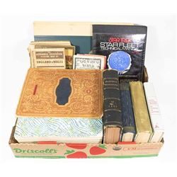 ANTIQUE OXFORD DICTONARY, ATLAS, MAPS, BOOKS,