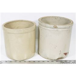 TWO COLLECTIBLE CROCKS.