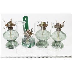 BOX OF VINTAGE OIL LANTERNS & SOME PARTS OF