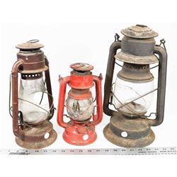 ESTATE BOX OF ANTIQUE BARN LANTERNS AS IS