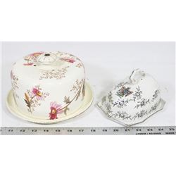 LOT OF 2 VINTAGE CHEESE SERVERS