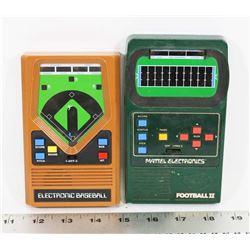 2 VINTAGE MATTEL HANDHELD SPORTS VIDEO GAMES