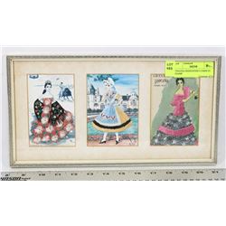 VINTAGE NEEDLEPOINT CARDS IN FRAME