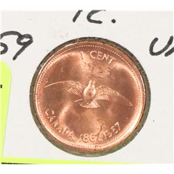 1867-1967 UNC CANADIAN 1 CENT COIN.
