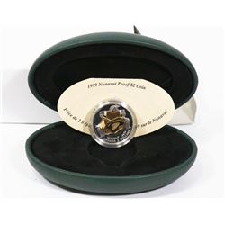 24K GOLD PLATED STERLING $2 PROOF NUNAVUT