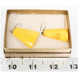PAIR OF GENUINE BALTIC AMBER BUTTER COLORED