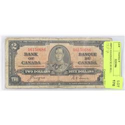 1937 CANADIAN $2.00 BILL.