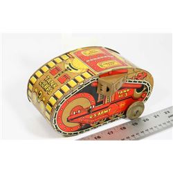 US ARMY TANK WINDUP TOY MADE BY MARX TOYS.