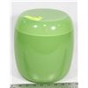 Image 1 : JADE COLOR STONE LIDDED JAR/URN 9" TALL