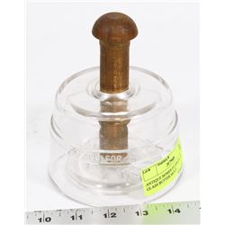 ANTIQUE BOMER FLUER DE LIS GLASS BUTTER MOLD