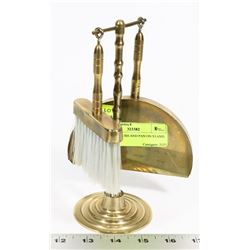 CRUMB BRUSH AND PAN ON STAND.