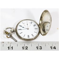 1800'S SOLID SILVER HUNTER STYLE POCKET WATCH WITH