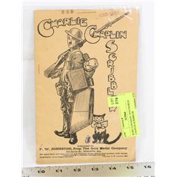 RARE CANADIAN 1919 CHARLIE CHAPLIN SCRIBBLER