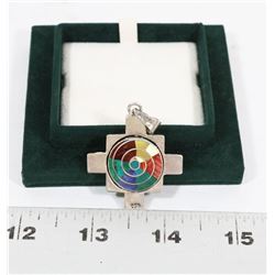 .950 STAMPED SILVER PENDANT W/REVERSIBLE