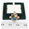 Image 1 : .950 STAMPED SILVER PENDANT W/REVERSIBLE