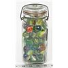 Image 1 : MASON JAR FULL OF ANTIQUE MARBLES