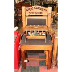 VINTAGE SHOE SHINE STAND AND KIT