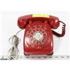 Image 1 : OLD RED ROTARY DIAL PHONE